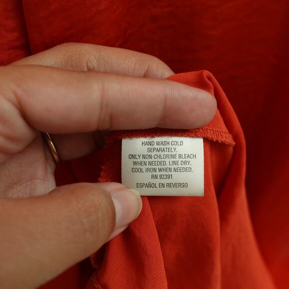 Vintage Bar III Maxi Skirt Elastic Waist Textured Ankle Length Orange Red Size S - Picture 5 of 8